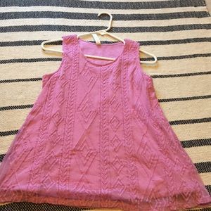 Purple embroidered tank top